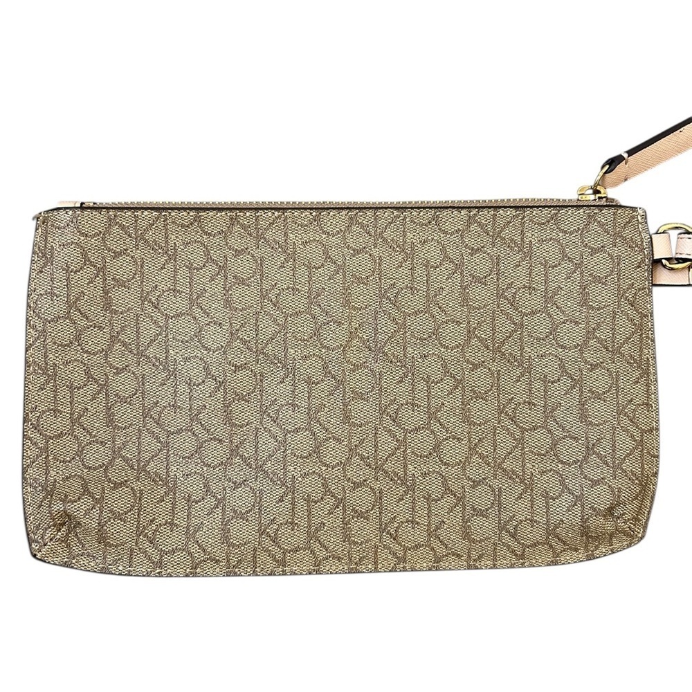 Calvin Klein Top Zip Monogram Wristlet Clutch - Picture 5 of 11